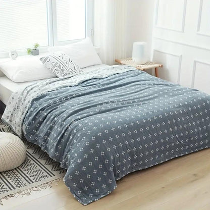Throw Blanket Cotton Blanket Fluffy Geometric Pattern - Image 1