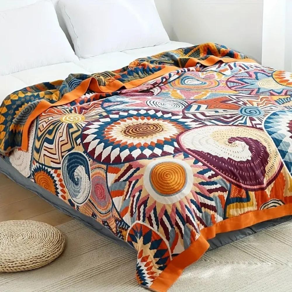 Throw Blanket Cotton Fluffy All Season Decorative Bedding - Image 3