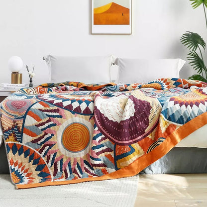 Throw Blanket Cotton Fluffy All Season Decorative Bedding - Image 4