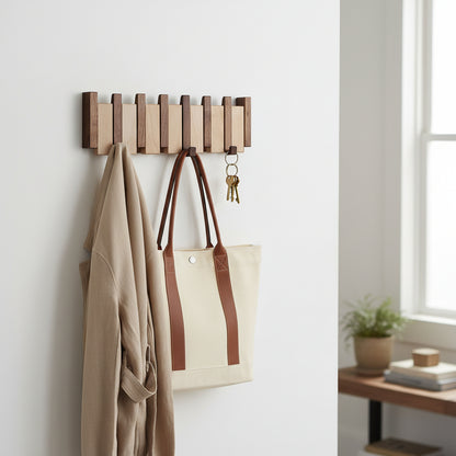 Wall Hook Rack Decorative Wooden - Image 1