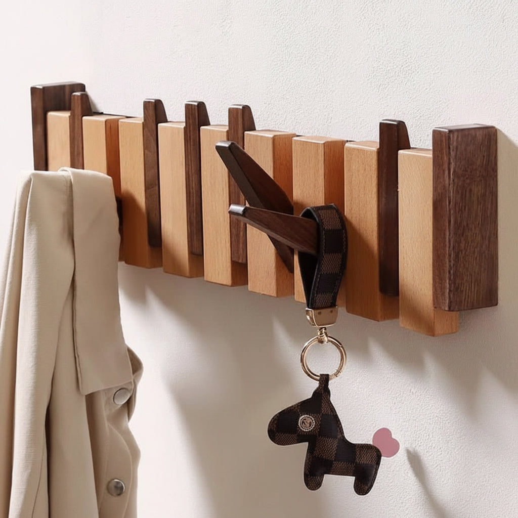 Wall Hook Rack Decorative Wooden - Image 2