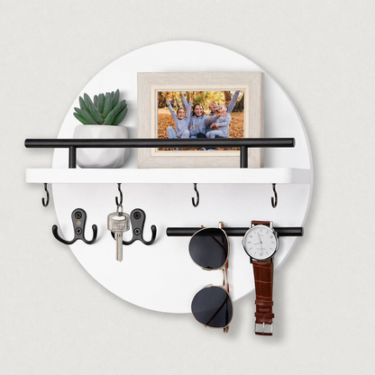 Portachiavi Rotondo in Legno | Elegante e Ecologico Organizzatore da Parete