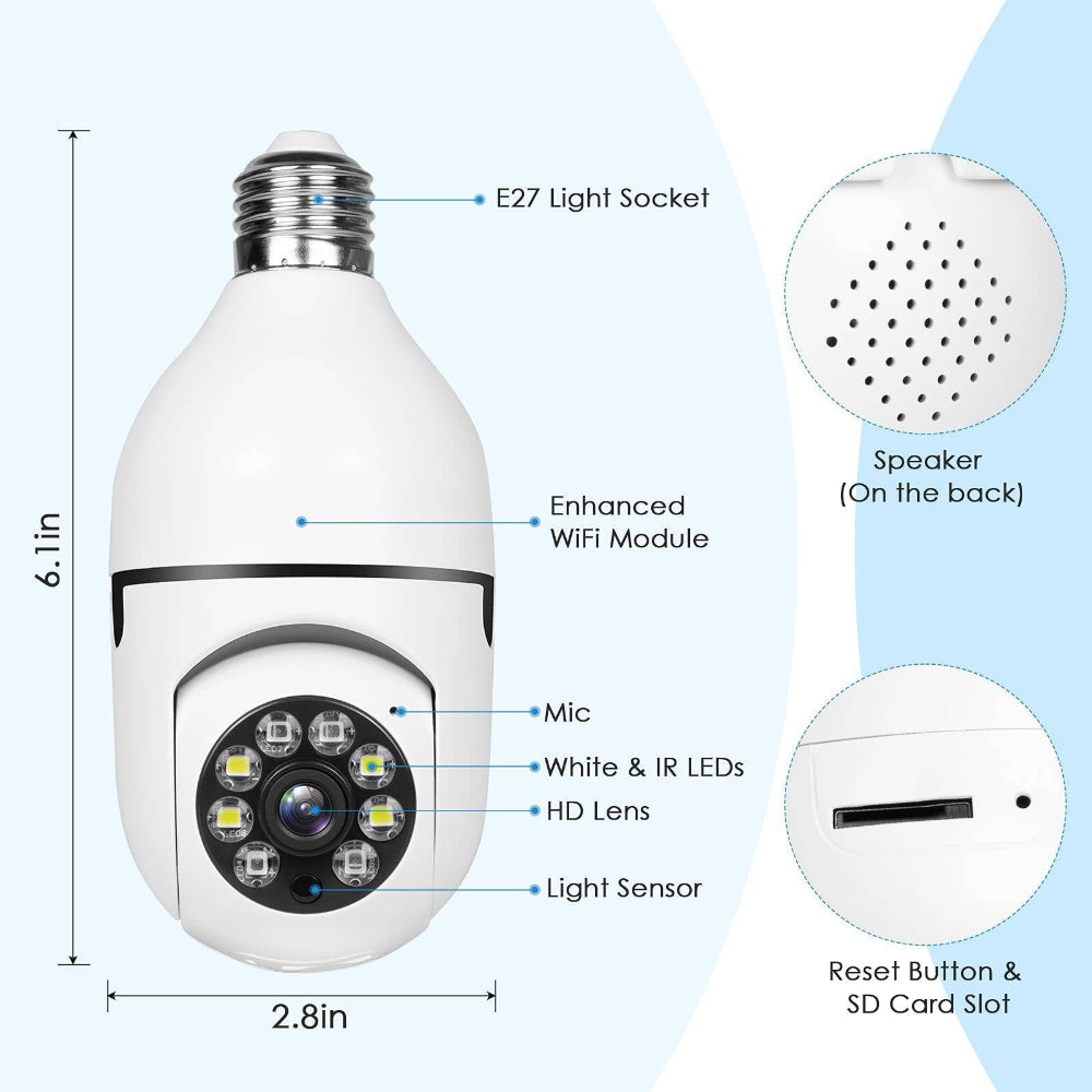 Wireless Security Camera Lightbulb Indoor Outdoor Use - Image 4