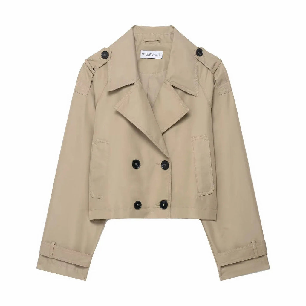 Women's Cropped Trench Coat Short | Outerwear - Image 4