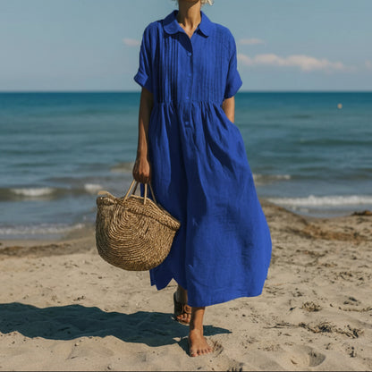 Women's Shirt Dress Casual Maxi Pintuck | Midi - Image 3