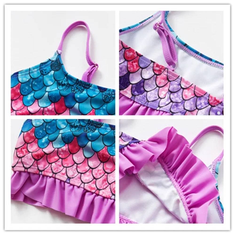 Women's Swimsuit Bikini Set Kids Swimwear Ruffle | Floral - Image 5