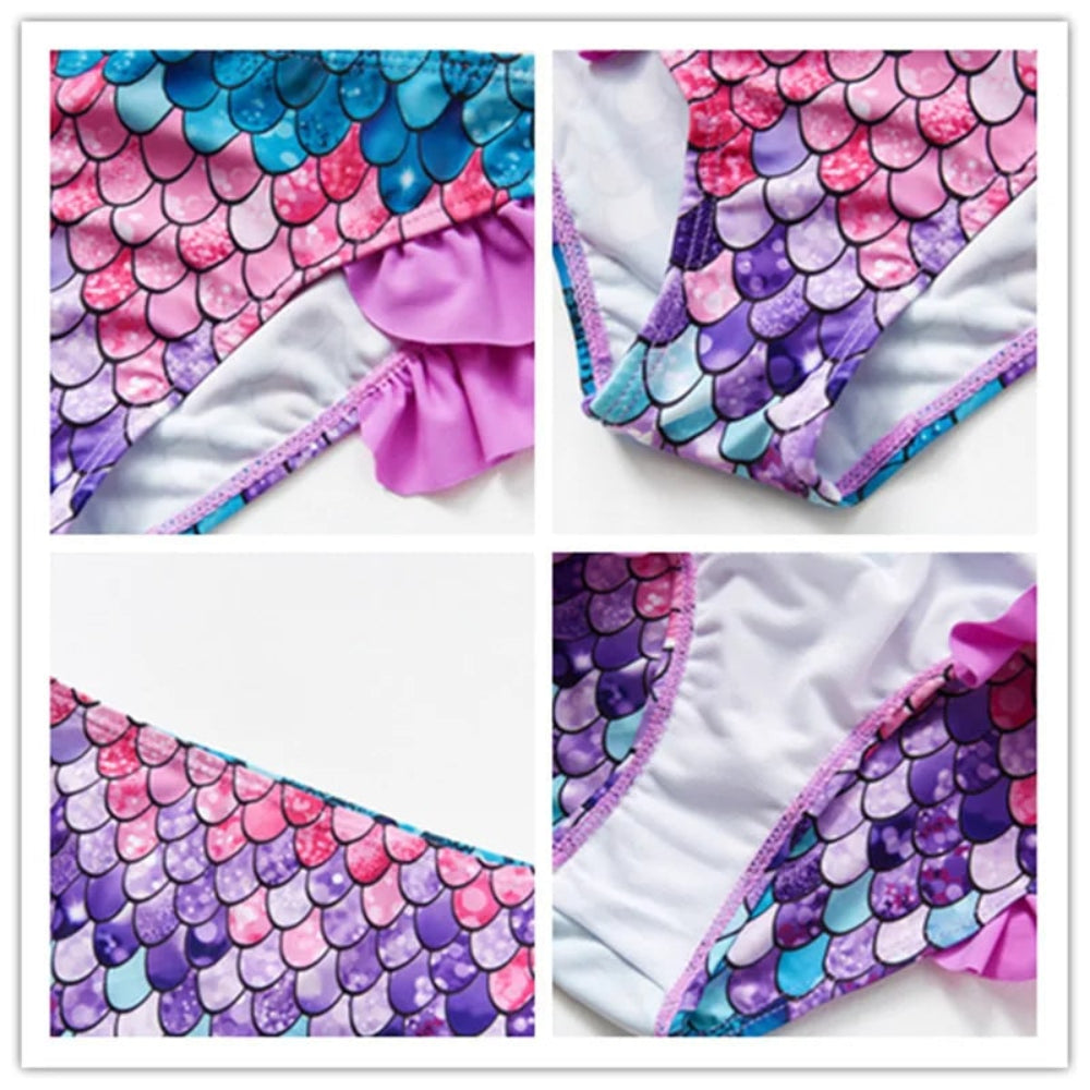 Women's Swimsuit Bikini Set Kids Swimwear Ruffle | Floral - Image 6