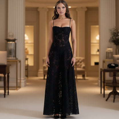 Damenkleid Lang Fließendes Midikleid Abendparty
