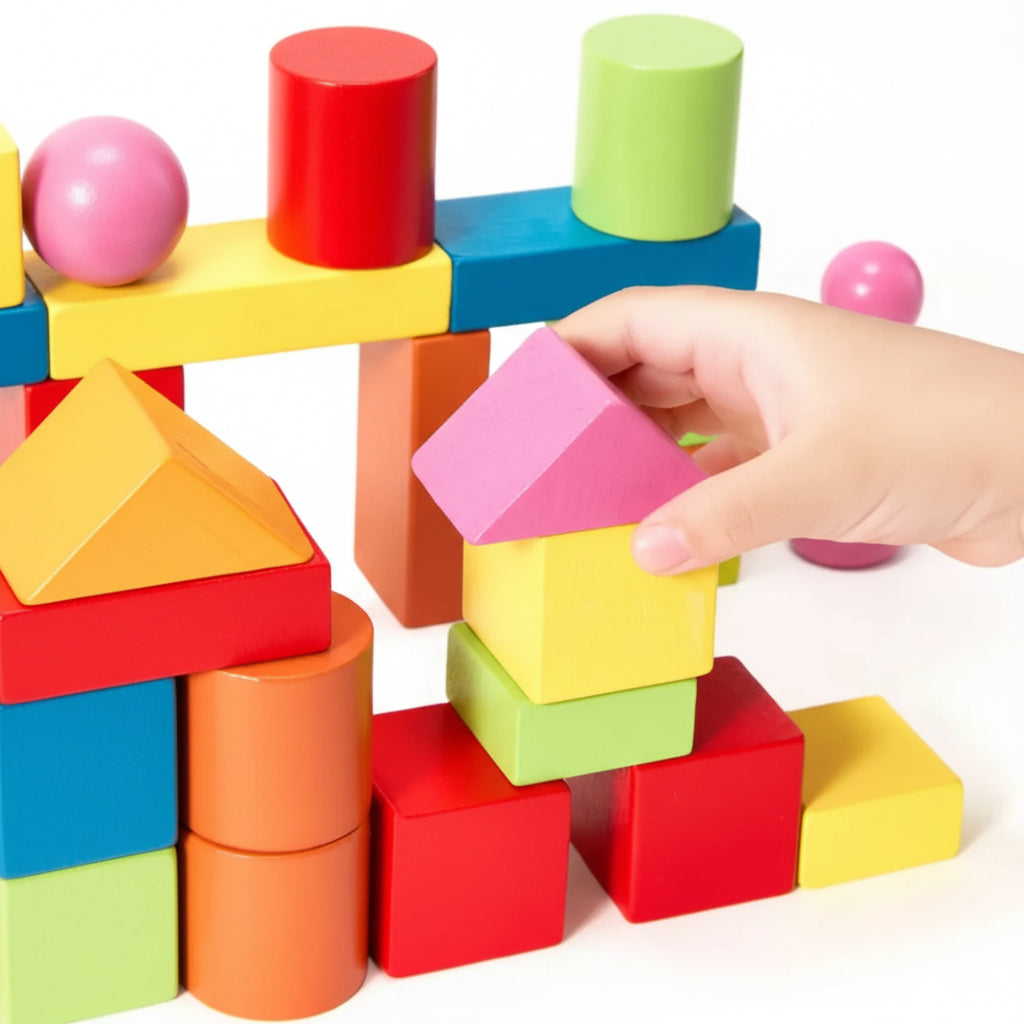 Wooden Building Blocks Set Creative Playtime Fun - Image 3